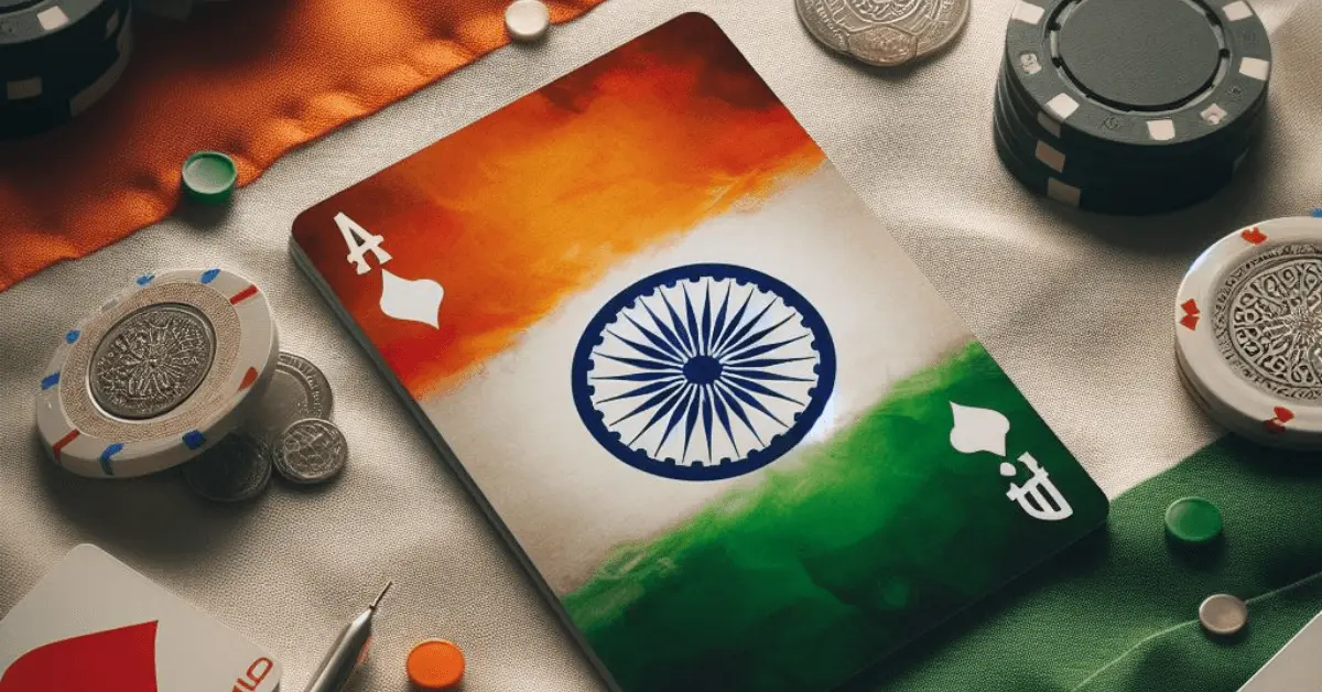 Playing card with Indian flag